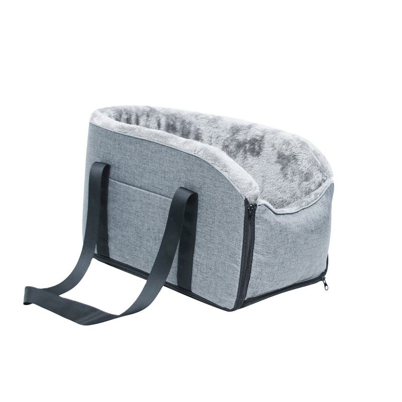Dog Car Seat Center Console Seat Pet Booster for Small Dogs and Cats - Delicate Leather