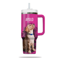 Thumbnail for Custom Pet Photo Tumbler 40oz With Handle, Watercolor Pet Portrait From Photo Tumbler, Puppies Tumbler with Straw, Dog Lover Tumbler, Favorite Pet Tumbler, Stainless Steel Tumbler, Insulated Tumbler, Pet Photo Gift with Custom Pet Image 14