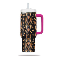 Thumbnail for Cute German Shepherd Tumbler 40oz With Handle, German Shepherd Pattern 40oz Tumbler, Dog Paw Photo Tumbler with Straw, Dog Lover Tumbler, Stainless Steel Tumbler, Insulated Tumbler