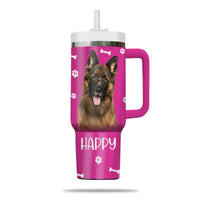 Thumbnail for Custom Pet Photo Tumbler 40oz With Handle, Watercolor Pet Portrait From Photo Tumbler,  Personalized Dog Face Photo Tumbler with Straw, Dog Lover Tumbler, Stainless Steel Tumbler, Insulated Tumbler 15