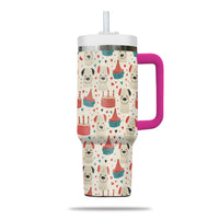 Thumbnail for Cute Dog Tumbler 40oz With Handle, Dog Face Pattern 40oz Tumbler, Puppies Tumbler with Straw, Dog Lover Tumbler, Stainless Steel Tumbler, Insulated Tumbler 04