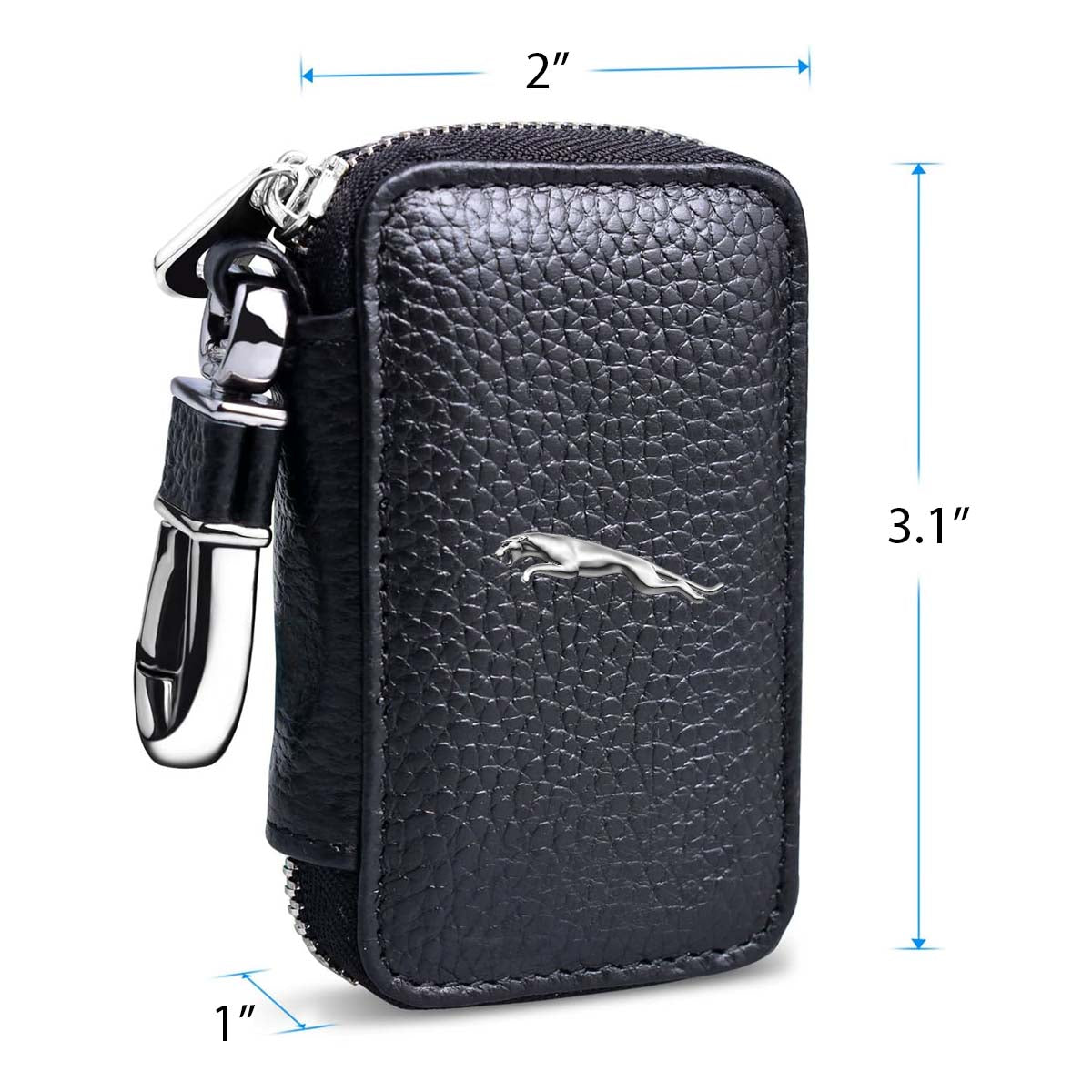 Car Key Cover, Custom For Your Cars, Genuine Leather Car Smart Key Chain Coin Holder Metal Hook and Keyring Wallet Zipper Bag, Car Accessories JG13989