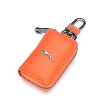 Thumbnail for Car Key Cover, Custom For Your Cars, Genuine Leather Car Smart Key Chain Coin Holder Metal Hook and Keyring Wallet Zipper Bag, Car Accessories JG13989