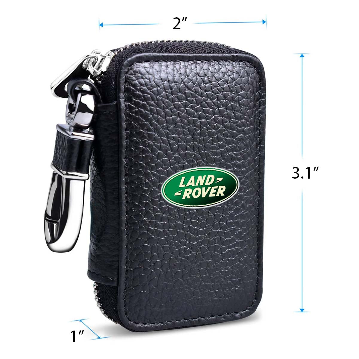 Car Key Cover, Custom For Your Cars, Genuine Leather Car Smart Key Chain Coin Holder Metal Hook and Keyring Wallet Zipper Bag, Car Accessories LR13989