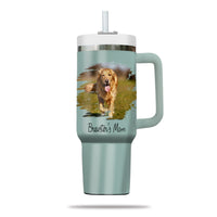 Thumbnail for Custom Pet Photo Tumbler 40oz With Handle, Dog Photo Tumbler, Puppies Tumbler with Straw, Dog Lover Tumbler, Favorite Pet Tumbler, Stainless Steel Tumbler, Insulated Tumbler, Pet Photo Gift with Custom Pet Image 02