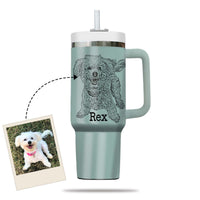 Thumbnail for Custom Pet Photo Tumbler 40oz With Handle, Dog Photo Tumbler, Puppies Tumbler with Straw, Dog Lover Tumbler, Favorite Pet Tumbler, Stainless Steel Tumbler, Insulated Tumbler, Pet Photo Gift with Custom Pet Image 07