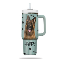 Thumbnail for Custom Pet Photo Tumbler 40oz With Handle, Watercolor Pet Portrait From Photo Tumbler,  Personalized Dog Face Photo Tumbler with Straw, Dog Lover Tumbler, Stainless Steel Tumbler, Insulated Tumbler 15