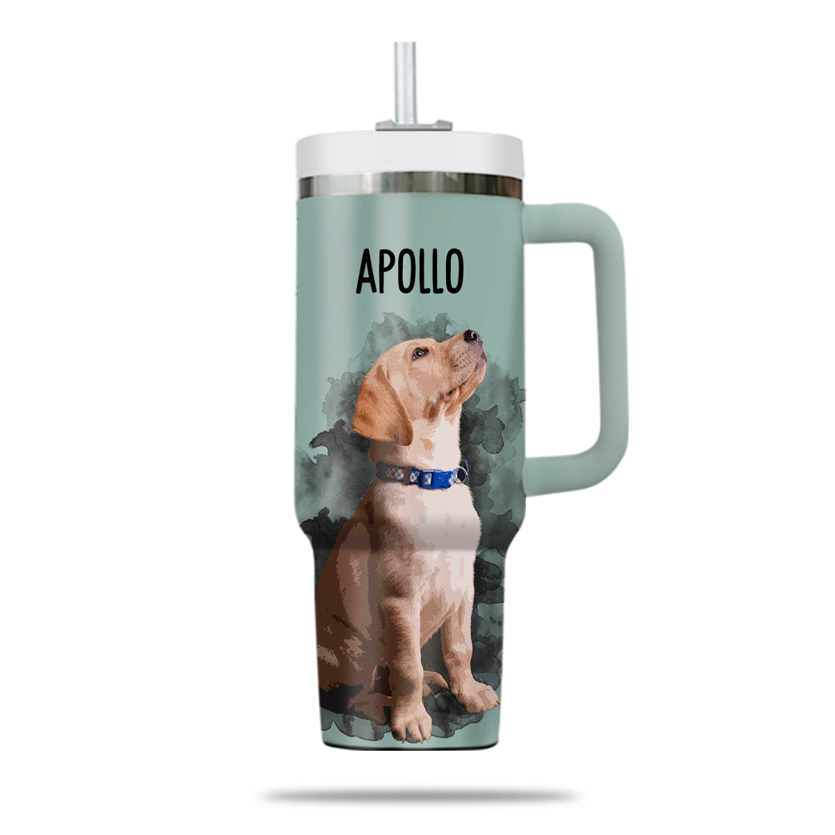 Custom Pet Photo Tumbler 40oz With Handle, Watercolor Pet Portrait From Photo Tumbler, Puppies Tumbler with Straw, Dog Lover Tumbler, Favorite Pet Tumbler, Stainless Steel Tumbler, Insulated Tumbler, Pet Photo Gift with Custom Pet Image 14