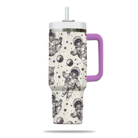 Thumbnail for Cute Cat Tumbler 40oz With Handle, Cat Pattern 40oz Tumbler, Cat Lover Tumbler 40oz, Stainless Steel Tumbler, Insulated Tumbler 23