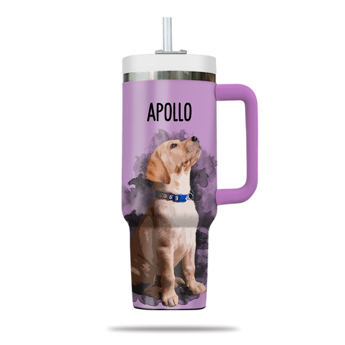 Custom Pet Photo Tumbler 40oz With Handle, Watercolor Pet Portrait From Photo Tumbler, Puppies Tumbler with Straw, Dog Lover Tumbler, Favorite Pet Tumbler, Stainless Steel Tumbler, Insulated Tumbler, Pet Photo Gift with Custom Pet Image 14