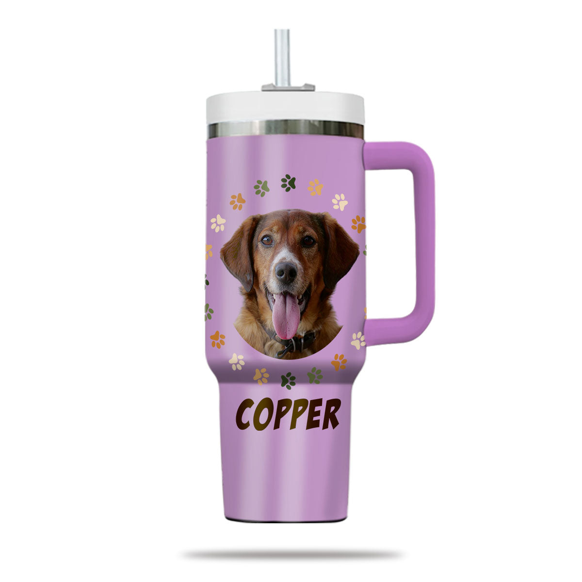 Custom Pet Photo Tumbler 40oz With Handle, Watercolor Pet Portrait From Photo Tumbler, Puppies Tumbler with Straw, Dog Lover Tumbler, Favorite Pet Tumbler, Stainless Steel Tumbler, Insulated Tumbler, Pet Photo Gift with Custom Pet Image 24