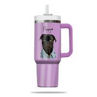 Thumbnail for Custom Pet Photo Tumbler 40oz With Handle, Dog Photo Tumbler, Puppies Tumbler with Straw, Dog Lover Tumbler, Favorite Pet Tumbler, Stainless Steel Tumbler, Insulated Tumbler, Pet Photo Gift with Custom Pet Image 03