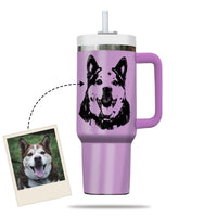 Thumbnail for Custom Pet Photo Tumbler 40oz With Handle, Dog Photo Tumbler, Puppies Tumbler with Straw, Dog Lover Tumbler, Favorite Pet Tumbler, Stainless Steel Tumbler, Insulated Tumbler, Pet Photo Gift with Custom Pet Image 08