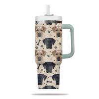 Thumbnail for Cute Labrador Retriever Tumbler 40oz With Handle, Labrador Retriever Pattern 40oz Tumbler, Dog Paw Photo Tumbler with Straw, Dog Lover Tumbler, Stainless Steel Tumbler, Insulated Tumbler