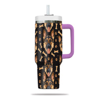 Thumbnail for Cute German Shepherd Tumbler 40oz With Handle, German Shepherd Pattern 40oz Tumbler, Dog Paw Photo Tumbler with Straw, Dog Lover Tumbler, Stainless Steel Tumbler, Insulated Tumbler