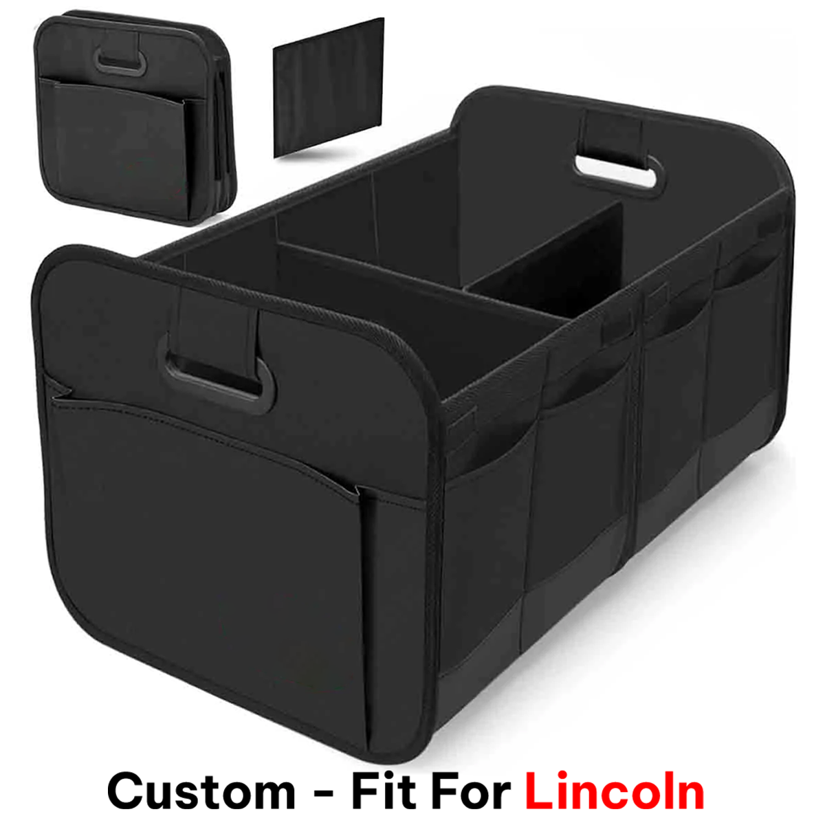 Trunk Organizer, Car Storage, Custom For Your Cars, Reinforced Handles, Collapsible Multi, Compartment Car Organizers, Foldable and Waterproof, 600D Oxford Polyester LI12995