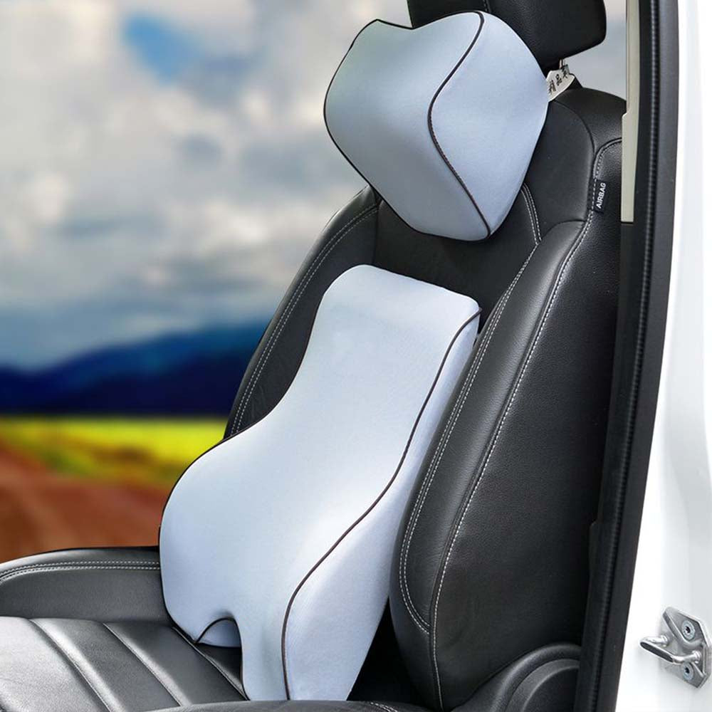 Lumbar Support Cushion for Car and Headrest Neck Pillow Kit, Custom For Your Cars, Ergonomically Design for Car Seat, Car Accessories HY13983