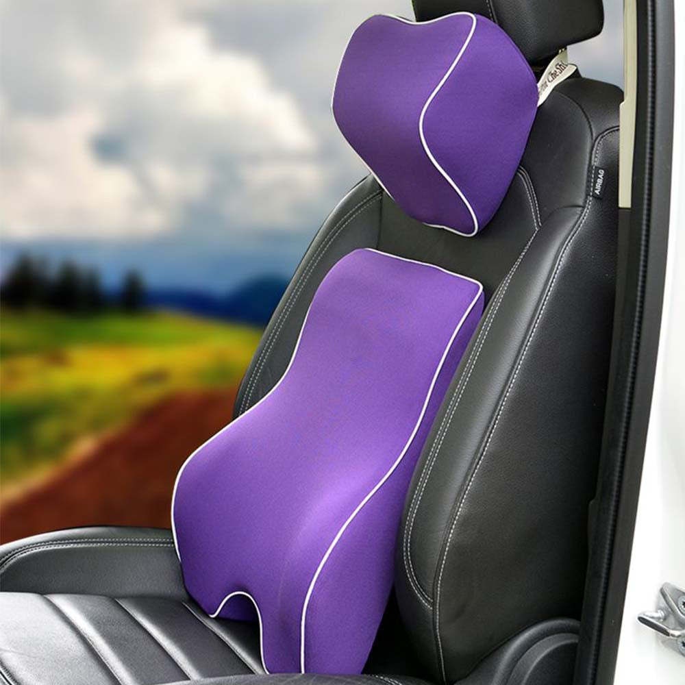 Lumbar Support Cushion for Car and Headrest Neck Pillow Kit, Custom For Your Cars, Ergonomically Design for Car Seat, Car Accessories HY13983