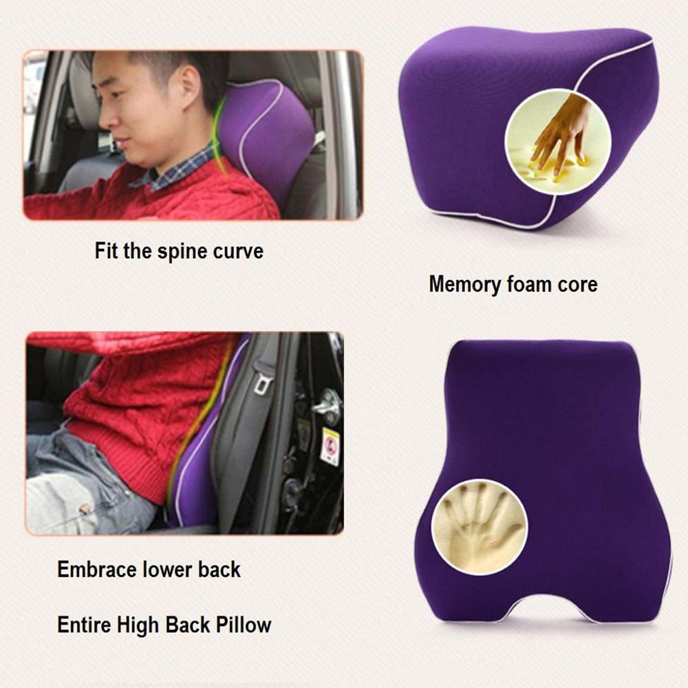 Lumbar Support Cushion for Car and Headrest Neck Pillow Kit, Custom For Your Cars, Ergonomically Design for Car Seat, Car Accessories HY13983