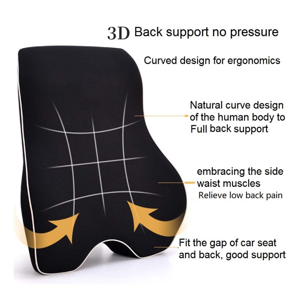 Lumbar Support Cushion for Car and Headrest Neck Pillow Kit, Custom For Your Cars, Ergonomically Design for Car Seat, Car Accessories HY13983