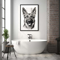 Thumbnail for German Shepherd  With Toilet Paper, Canvas Or Poster, Funny Dog Art, Bathroom Wall Decor, Home Decor, Bathroom Wall Art, Dog Wall Decor, Animal Decor, Pet Gift, Pet Illustration, Digital Download