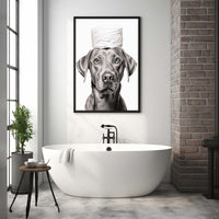Thumbnail for Retriever Dog With Toilet Paper, Canvas Or Poster, Funny Dog Art, Bathroom Wall Decor, Home Decor, Bathroom Wall Art, Dog Wall Decor, Animal Decor, Pet Gift, Pet Illustration, Digital Download