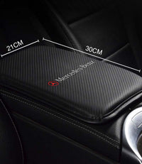 Thumbnail for Custom-Fit for Cars Center Console Pad, Carbon Fiber PU Leather Auto Armrest Cover Protector, Waterproof Car Armrest Seat Box Cover