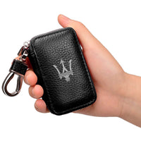 Thumbnail for Car Key Cover, Custom For Your Cars, Genuine Leather Car Smart Key Chain Coin Holder Metal Hook and Keyring Wallet Zipper Bag, Car Accessories MS13989