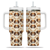 Thumbnail for Cute Beagle Tumbler 40oz With Handle, Beagle Pattern 40oz Tumbler, Dog Paw Photo Tumbler with Straw, Dog Lover Tumbler, Stainless Steel Tumbler, Insulated Tumbler