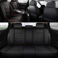 Thumbnail for 2 Leather Car Seat Covers 5 Seats Full Set, Custom for Fit Sedan SUV Truck Vans Leatherette Automotive Seat Cushion Protector Universal Fit