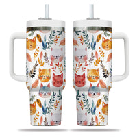 Thumbnail for Cute Cat Tumbler 40oz With Handle, Cat Pattern 40oz Tumbler, Cat Lover Tumbler 40oz, Stainless Steel Tumbler, Insulated Tumbler 12