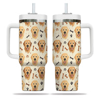 Thumbnail for Cute Golden Retriever Tumbler 40oz With Handle, Golden Retriever Pattern 40oz Tumbler, Dog Paw Photo Tumbler with Straw, Dog Lover Tumbler, Stainless Steel Tumbler, Insulated Tumbler