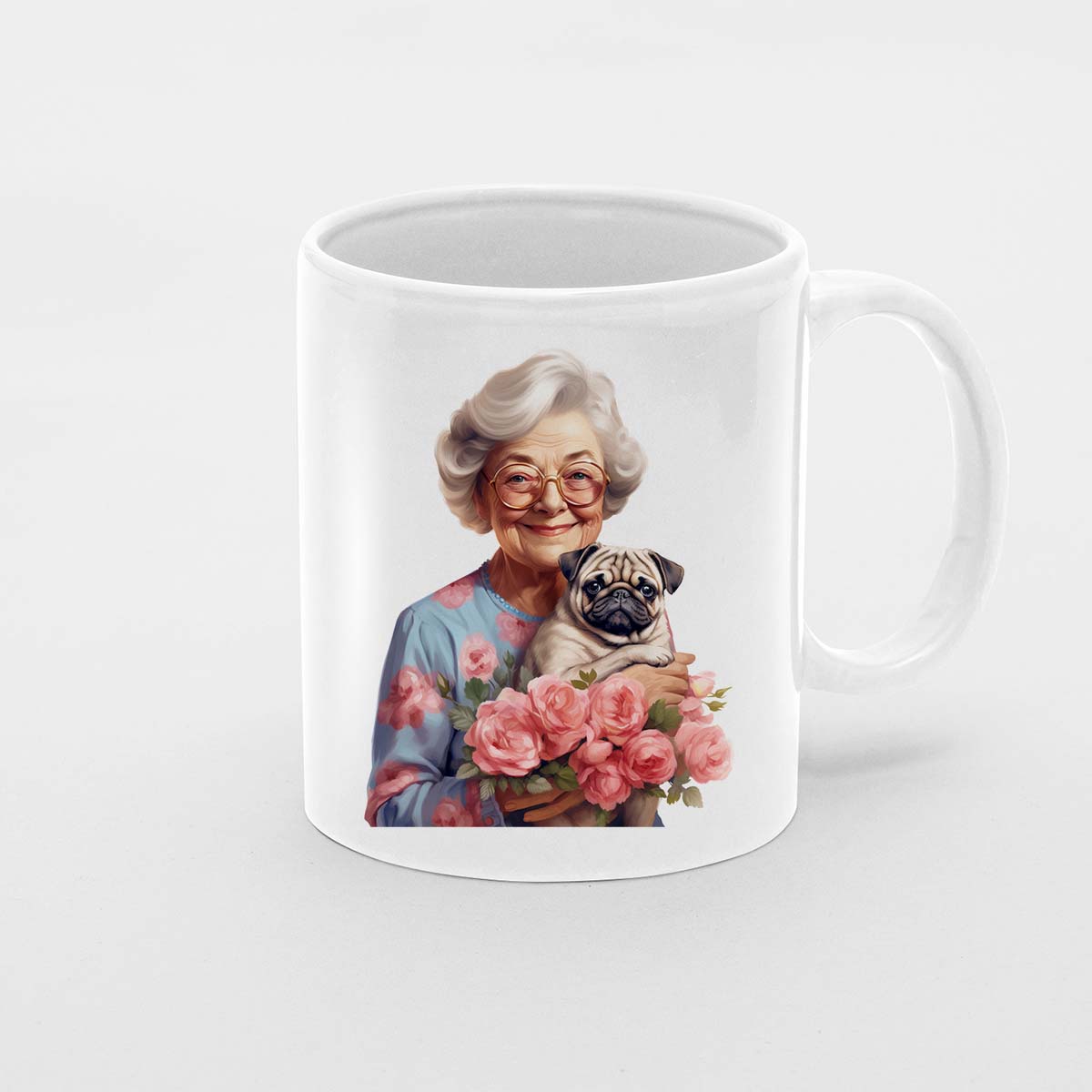Custom Dog Mom Mug, Grandma and Pug Dog Love Ceramic Mug, Dog Owner Gift, Dog Lover Mug, Gift For Dog Mom, Gift For Dog Owner, Dog Coffee Mugs, Dog Grandma Coffee Mug, Mother's Day Gift