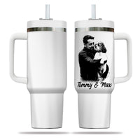 Thumbnail for Custom Pet Photo Tumbler 40oz With Handle, Dog Photo Tumbler, Puppies Tumbler with Straw, Dog Lover Tumbler, Favorite Pet Tumbler, Stainless Steel Tumbler, Insulated Tumbler, Pet Photo Gift with Custom Pet Image 05