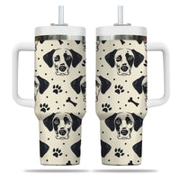 Thumbnail for Cute Dalmatian Tumbler 40oz With Handle, Dalmatian Pattern 40oz Tumbler, Dog Paw Photo Tumbler with Straw, Dog Lover Tumbler, Stainless Steel Tumbler, Insulated Tumbler