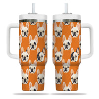 Thumbnail for Cute French Bulldog Tumbler 40oz With Handle, French Bulldog Pattern 40oz Tumbler, Dog Paw Photo Tumbler with Straw, Dog Lover Tumbler, Stainless Steel Tumbler, Insulated Tumbler 03