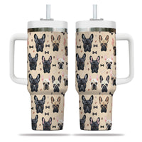 Thumbnail for Cute French Bulldog Tumbler 40oz With Handle, French Bulldog Pattern 40oz Tumbler, Dog Paw Photo Tumbler with Straw, Dog Lover Tumbler, Stainless Steel Tumbler, Insulated Tumbler 01