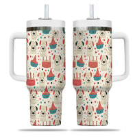 Thumbnail for Cute Dog Tumbler 40oz With Handle, Dog Face Pattern 40oz Tumbler, Puppies Tumbler with Straw, Dog Lover Tumbler, Stainless Steel Tumbler, Insulated Tumbler 04