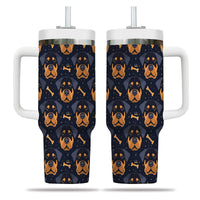 Thumbnail for Cute Rottweiler Tumbler 40oz With Handle, Rottweiler Pattern 40oz Tumbler, Dog Paw Photo Tumbler with Straw, Dog Lover Tumbler, Stainless Steel Tumbler, Insulated Tumbler