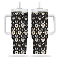 Thumbnail for Cute Siberian Husky Tumbler 40oz With Handle, Siberian Husky Pattern 40oz Tumbler, Dog Paw Photo Tumbler with Straw, Dog Lover Tumbler, Stainless Steel Tumbler, Insulated Tumbler 01