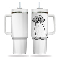 Thumbnail for Custom Pet Photo Tumbler 40oz With Handle, Line Drawing Photo Tumbler, Line Art, Puppies Tumbler with Straw, Dog Lover Tumbler, Stainless Steel Tumbler, Insulated Tumbler, Pet Photo Gift with Custom Pet Image, Custom Pet Art, Pet Drawing 12