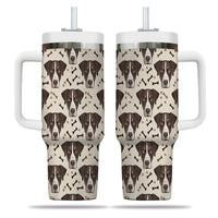 Thumbnail for Cute German Shorthaired Pointer Tumbler 40oz With Handle, German Shorthaired Pointer Pattern 40oz Tumbler, Dog Paw Photo Tumbler with Straw, Dog Lover Tumbler, Stainless Steel Tumbler, Insulated Tumbler