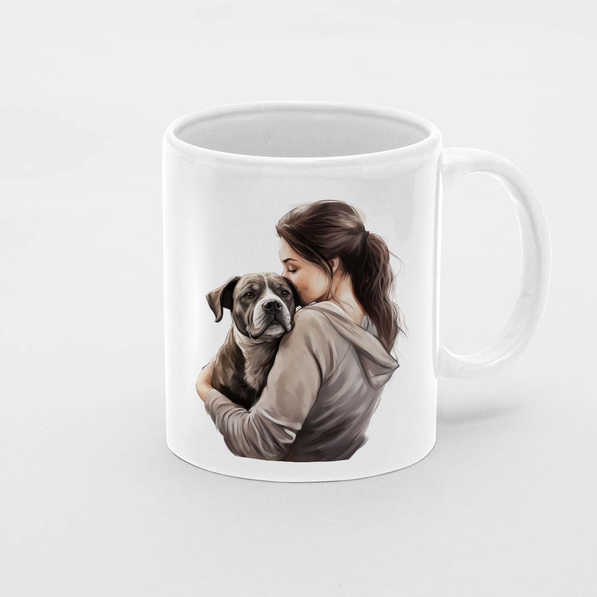 Custom Dog Mom Mug, Cute Mom and Pitbull Love Ceramic Mug, Best Friends Girl With Dog, Dog Owner Gift, Dog Lover Mug, Gift For Dog Mom, Gift For Dog Owner, Dog Coffee Mugs, Dog Mom Coffee Mug, Mother's Day Gift