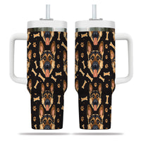 Thumbnail for Cute German Shepherd Tumbler 40oz With Handle, German Shepherd Pattern 40oz Tumbler, Dog Paw Photo Tumbler with Straw, Dog Lover Tumbler, Stainless Steel Tumbler, Insulated Tumbler