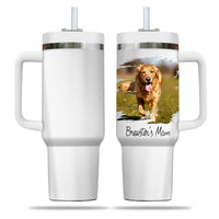 Thumbnail for Custom Pet Photo Tumbler 40oz With Handle, Dog Photo Tumbler, Puppies Tumbler with Straw, Dog Lover Tumbler, Favorite Pet Tumbler, Stainless Steel Tumbler, Insulated Tumbler, Pet Photo Gift with Custom Pet Image 02