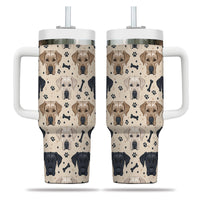 Thumbnail for Cute Labrador Retriever Tumbler 40oz With Handle, Labrador Retriever Pattern 40oz Tumbler, Dog Paw Photo Tumbler with Straw, Dog Lover Tumbler, Stainless Steel Tumbler, Insulated Tumbler