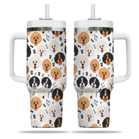 Thumbnail for Cute Poodle Tumbler 40oz With Handle, Poodle Pattern 40oz Tumbler, Dog Paw Photo Tumbler with Straw, Dog Lover Tumbler, Stainless Steel Tumbler, Insulated Tumbler 02