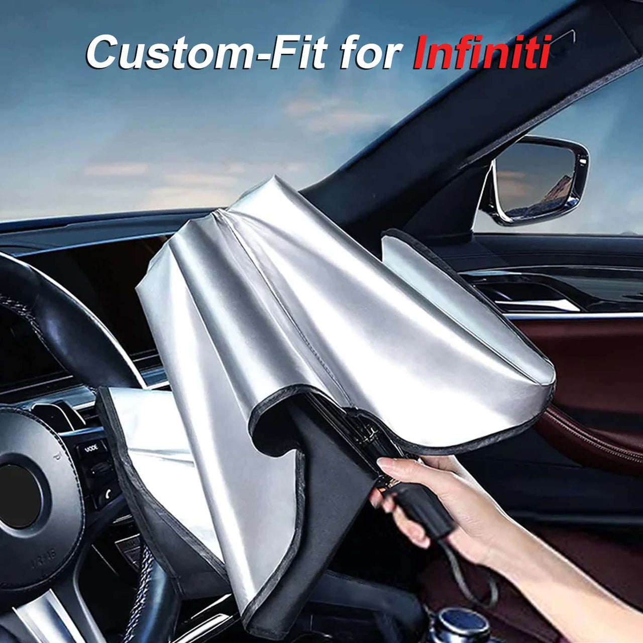 Custom-Fit for Car Windshield Sun Shade, Foldable Windshield Sunshade Sun and UV Protection, Car Sun Shade Windshield