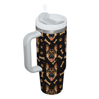 Thumbnail for Cute German Shepherd Tumbler 40oz With Handle, German Shepherd Pattern 40oz Tumbler, Dog Paw Photo Tumbler with Straw, Dog Lover Tumbler, Stainless Steel Tumbler, Insulated Tumbler