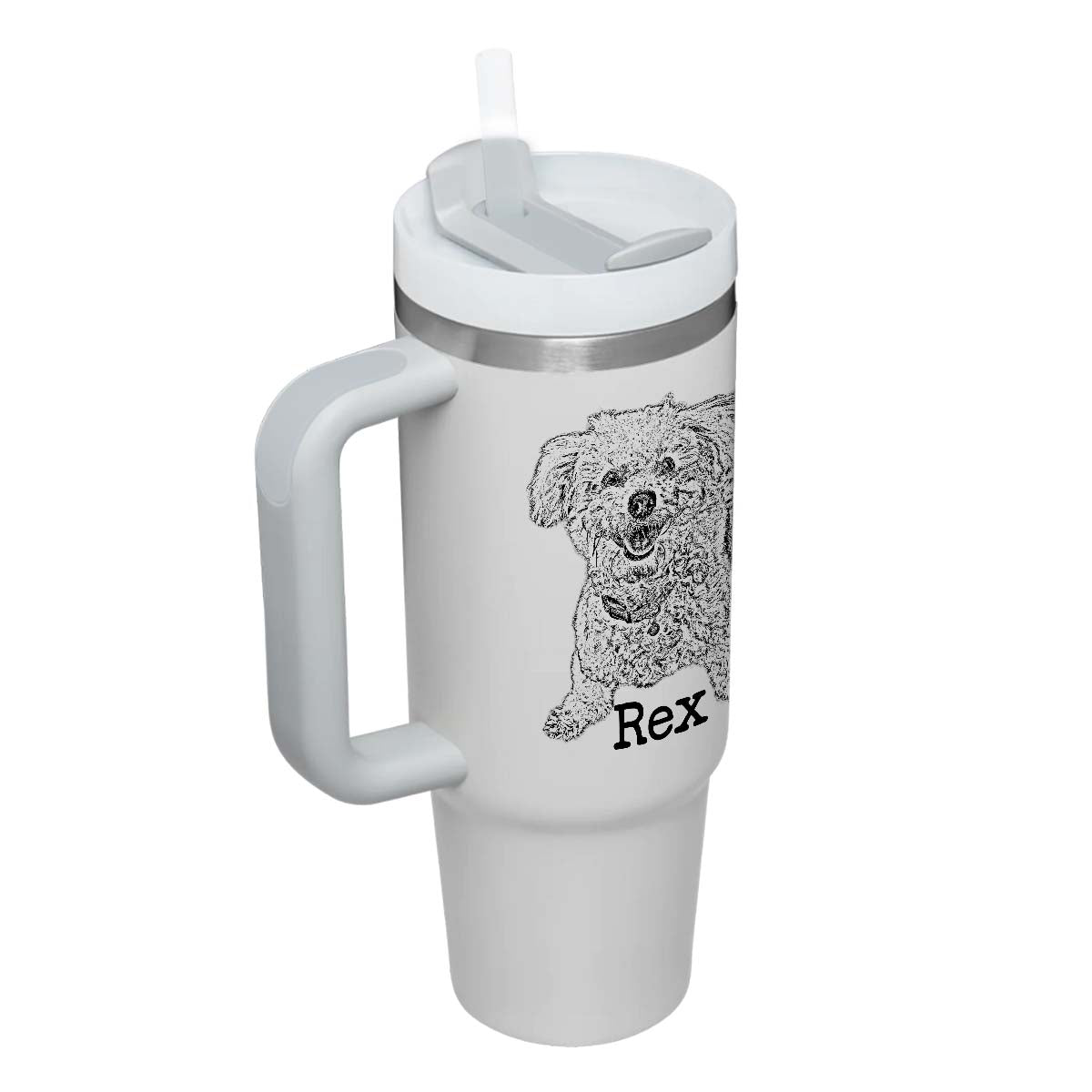 Custom Pet Photo Tumbler 40oz With Handle, Dog Photo Tumbler, Puppies Tumbler with Straw, Dog Lover Tumbler, Favorite Pet Tumbler, Stainless Steel Tumbler, Insulated Tumbler, Pet Photo Gift with Custom Pet Image 07